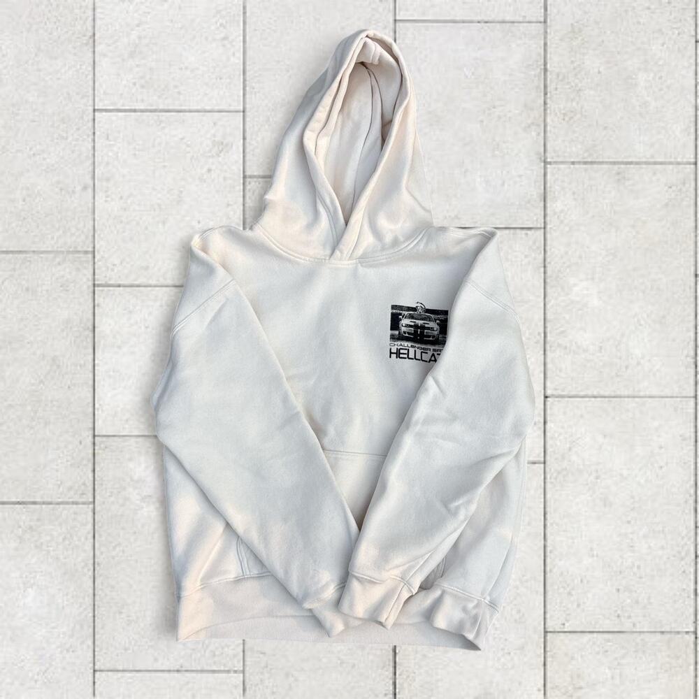 White hollister hellcat hoodie
